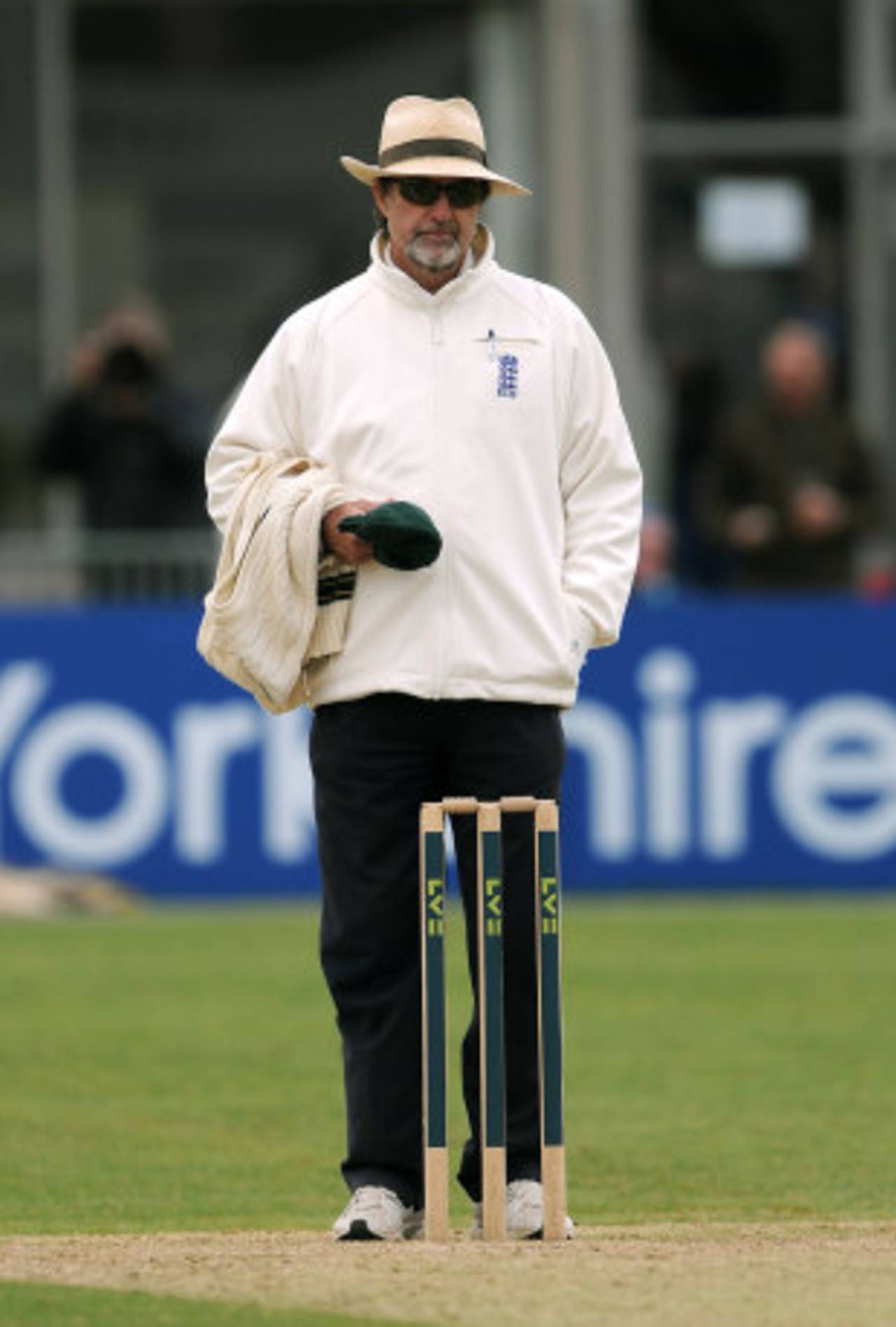 Peter Willey officiates, Gloucestershire v Australia A, Tour match, Bristol, 2nd day, June 22, 2014