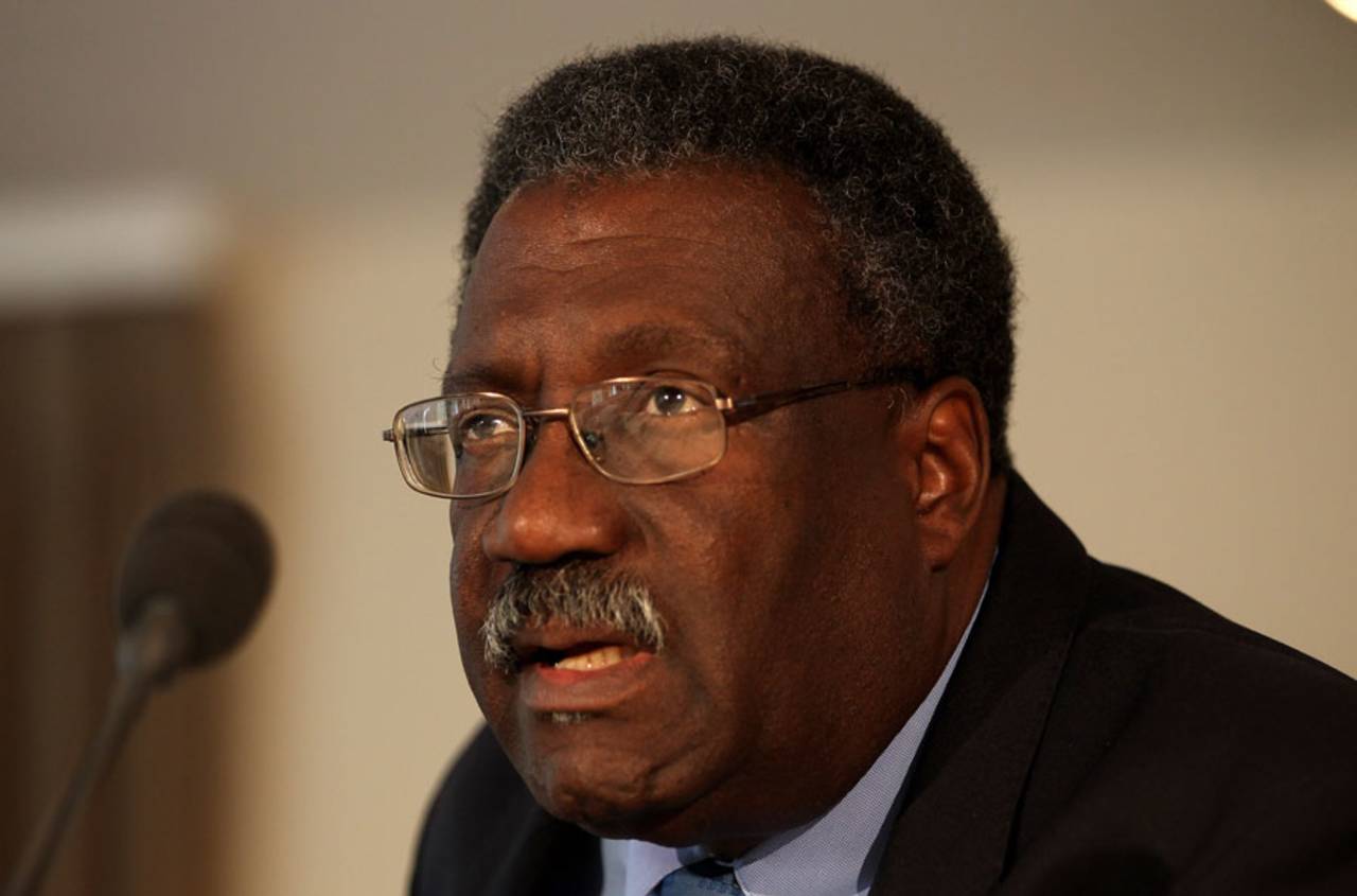 Clive Lloyd speaks at a press conference, London, May 2010