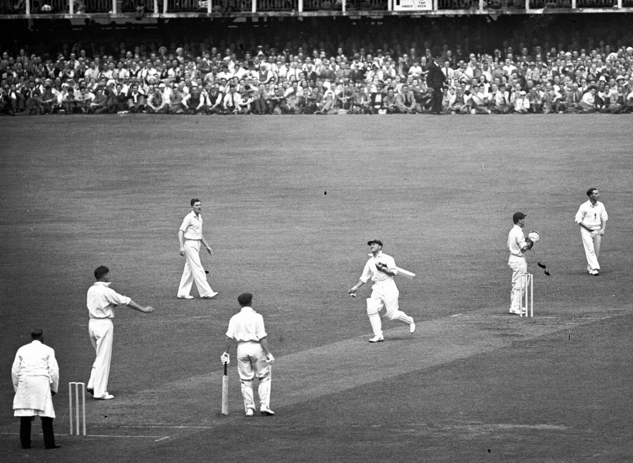 Don Bradman is caught off Alec Bedser's bowling for 38, England v Australia, 2nd Test, Lord's, 1st day, June 24, 1948