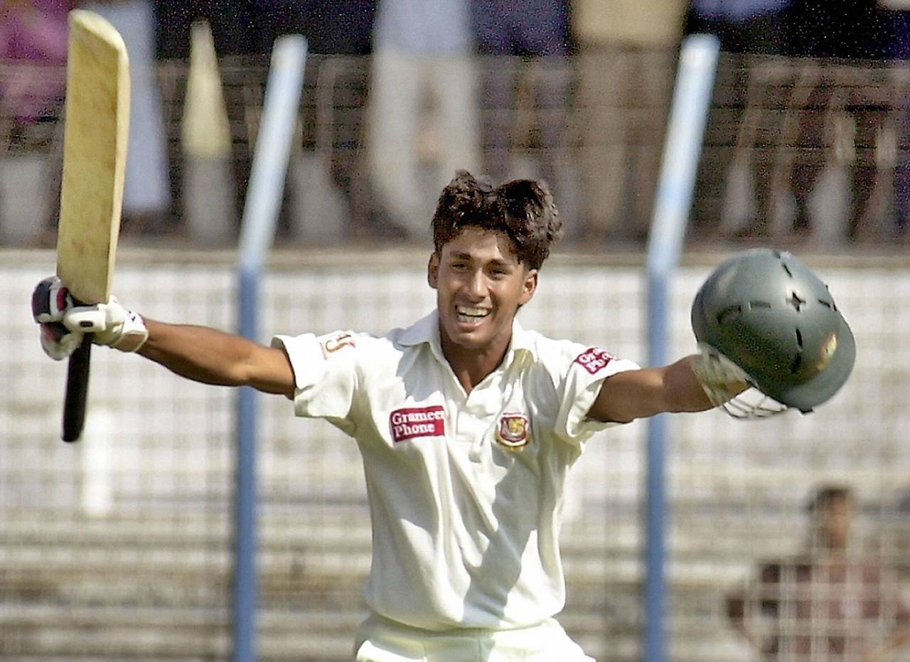 Mohammad Ashraful broke Mushtaq Mohammad's record when he became the youngest man to make a Test hundred&nbsp;&nbsp;&bull;&nbsp;&nbsp;AFP / Getty Images