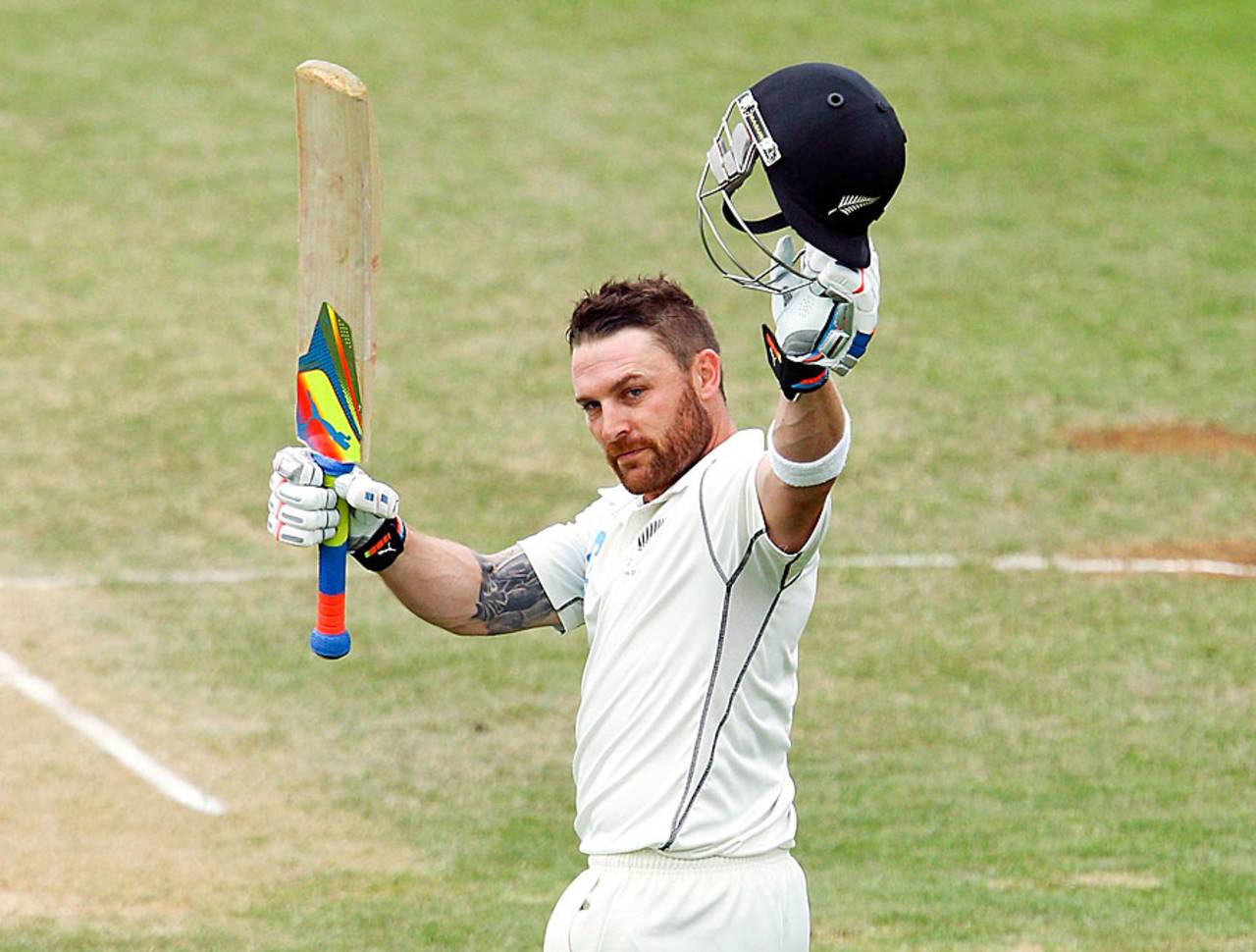 Brendon McCullum became the first New Zealand batsman to score a triple-century, New Zealand v India, 2nd Test, Wellington, 5th day, February 18, 2014