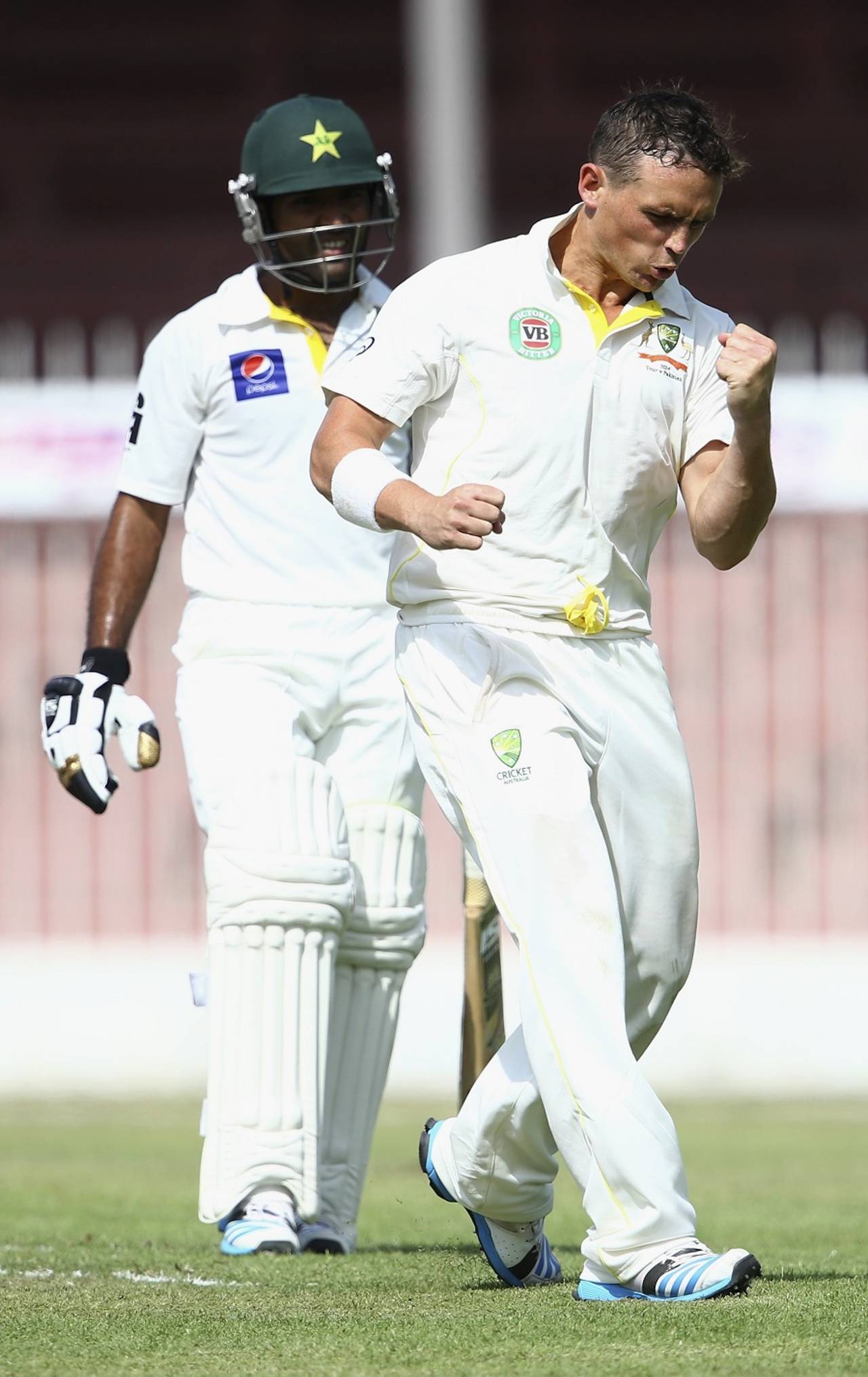 Steve O'Keefe picked up three wickets, Pakistan A v Australians, 1st day, Sharjah, October 15, 2014
