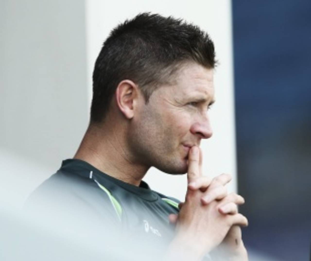 Michael Clarke watches play on day five, Pakistan v Australia, 1st Test, Dubai, 5th day, October 26, 2014