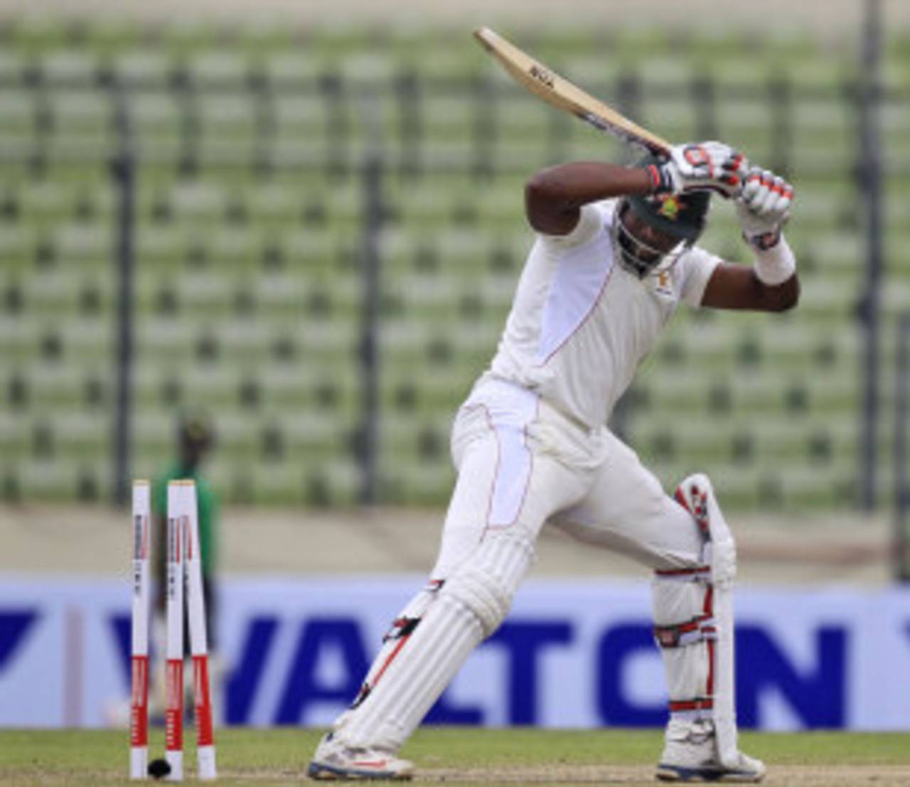Hamilton Masakadza was bowled by Shahadat Hossain for 5 , Bangladesh v Zimbabwe, 1st Test, Mirpur, 3rd day, October 27, 2014