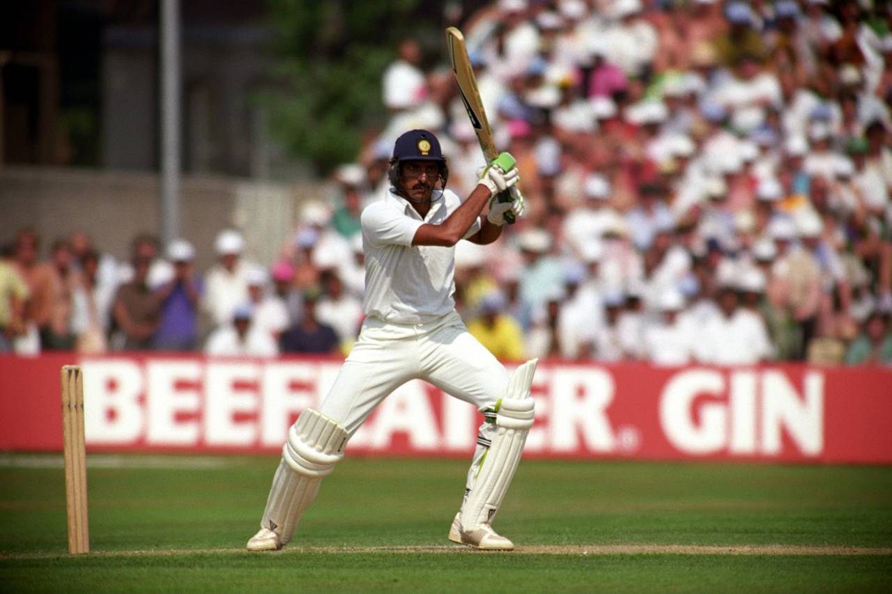 Ravi Shastri bats, England v India, Texaco Trophy, Trent Bridge, July 20, 1990