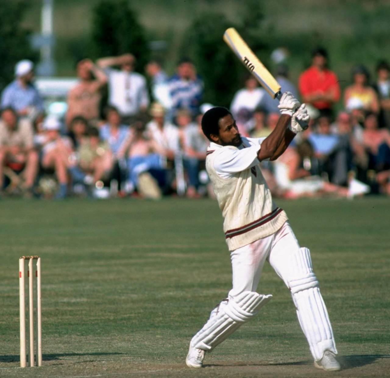 Andy Roberts bats for West Indies
