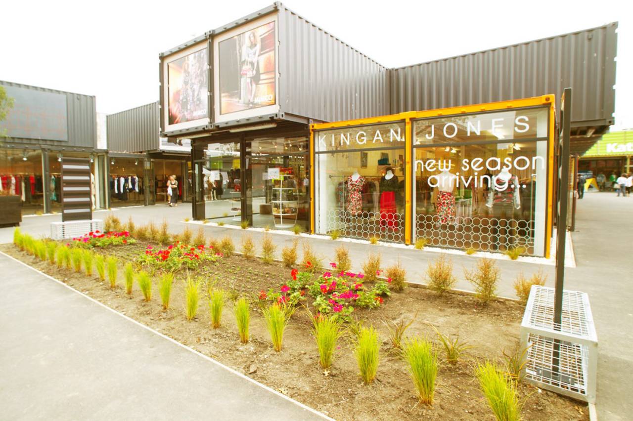 The Re:Start Mall using containers, Christchurch, February 21, 2012