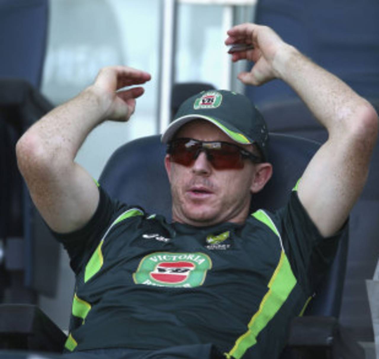 Chris Rogers watches from the players' area, Pakistan v Australia, 2nd Test, Abu Dhabi, 3rd day, November 1, 2014