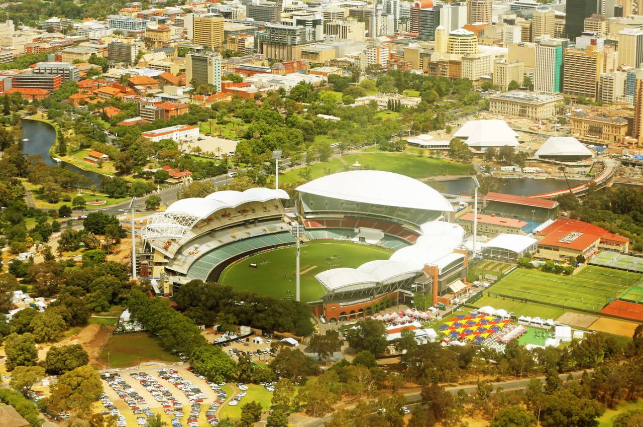A aerial view of the remodelled Adelaide Oval, Australia v England, 2nd Test, Adelaide, 1st day, December, 5, 2013