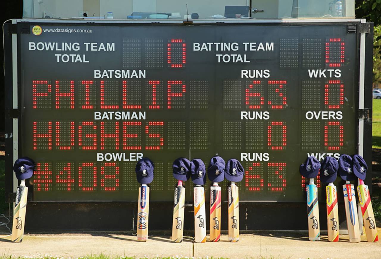 There were tributes to Phillip Hughes all over Australia during club cricket on Saturday, Melbourne, November 29, 2014