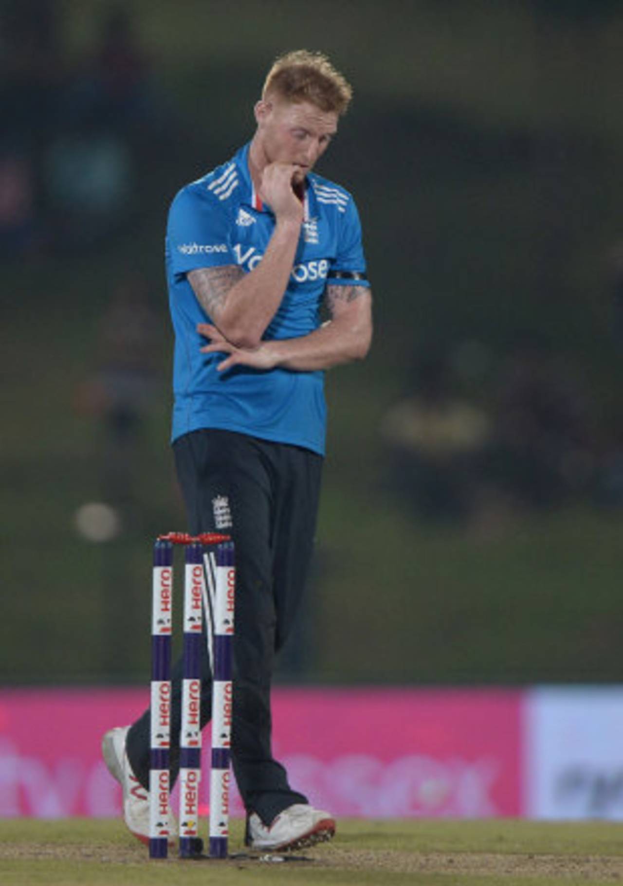 Ben Stokes endured a difficult evening with the ball, Sri Lanka v England, 3rd ODI, Hambantota, December 3, 2014
