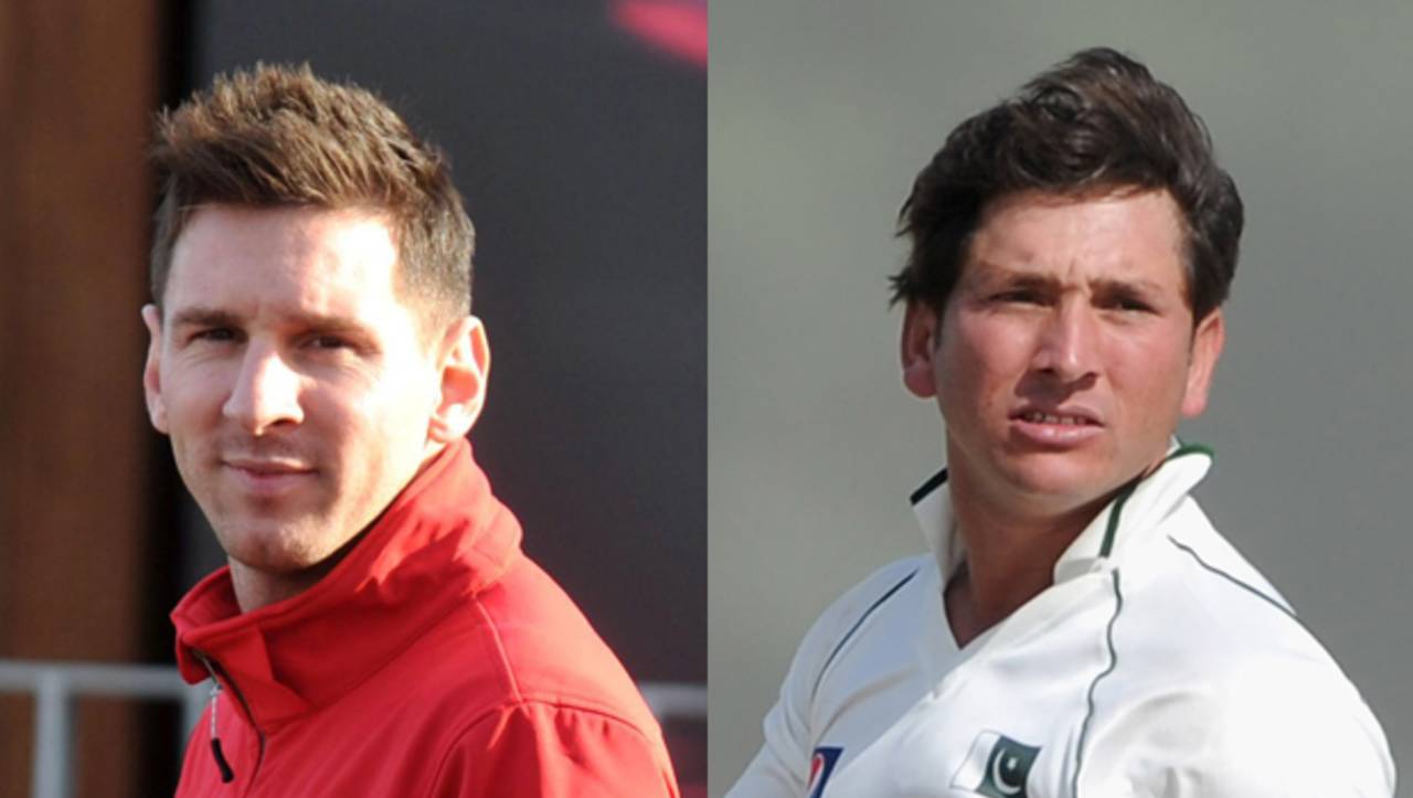 Composite: Lionel Messi and Yasir Shah