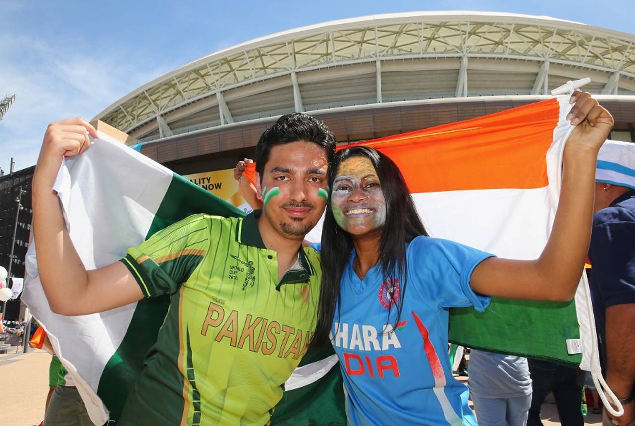 They share a fierce rivalry but there was plenty of bonhomie among fans ahead of the India-Pakistan clash in Adelaide&nbsp;&nbsp;&bull;&nbsp;&nbsp;Getty Images
