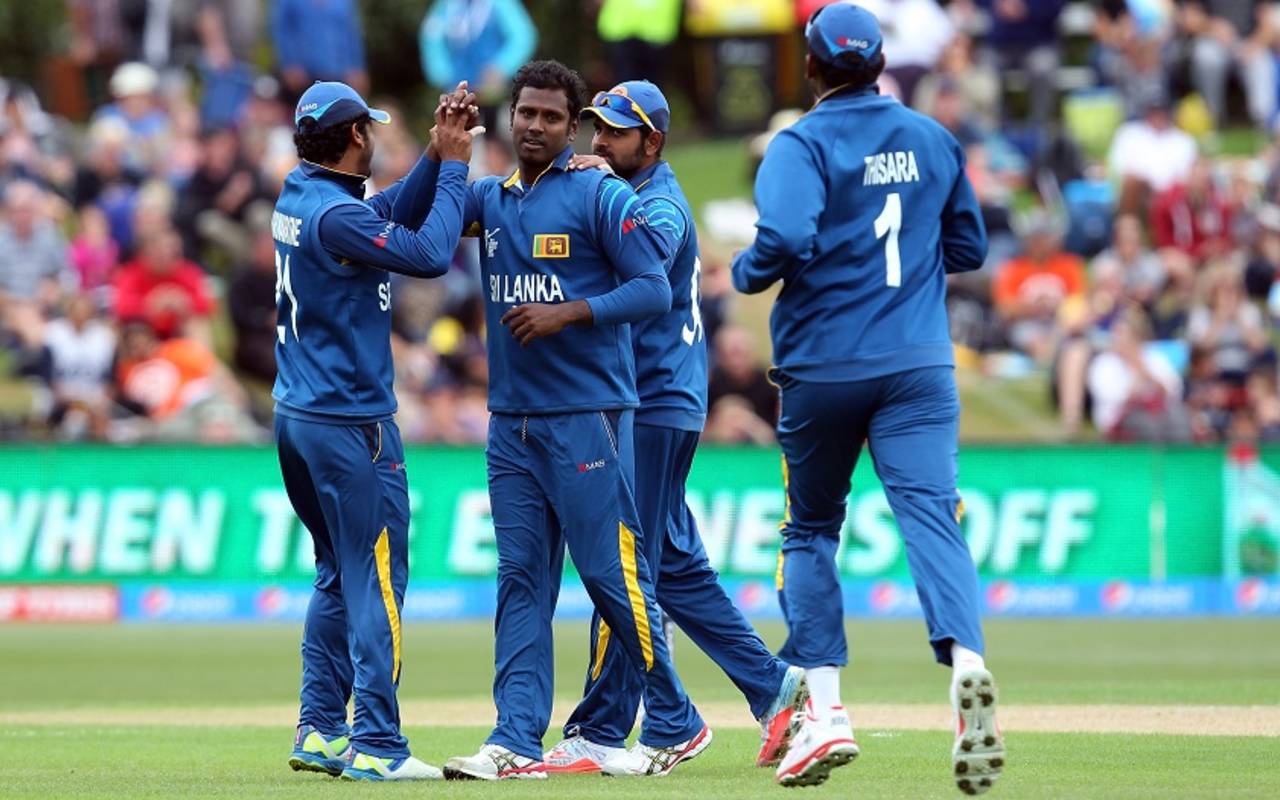 Angelo Mathews opted to field and removed Nawroz Mangal to leave Afghanistan at 34 for 1&nbsp;&nbsp;&bull;&nbsp;&nbsp;Getty Images