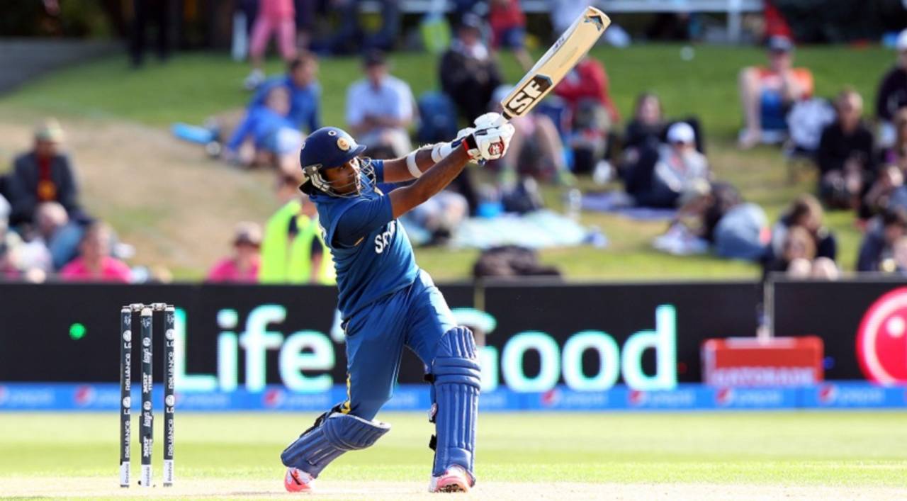 Mahela Jayawardene flays the ball on the on side, Afghanistan v Sri Lanka, World Cup 2015, Group A