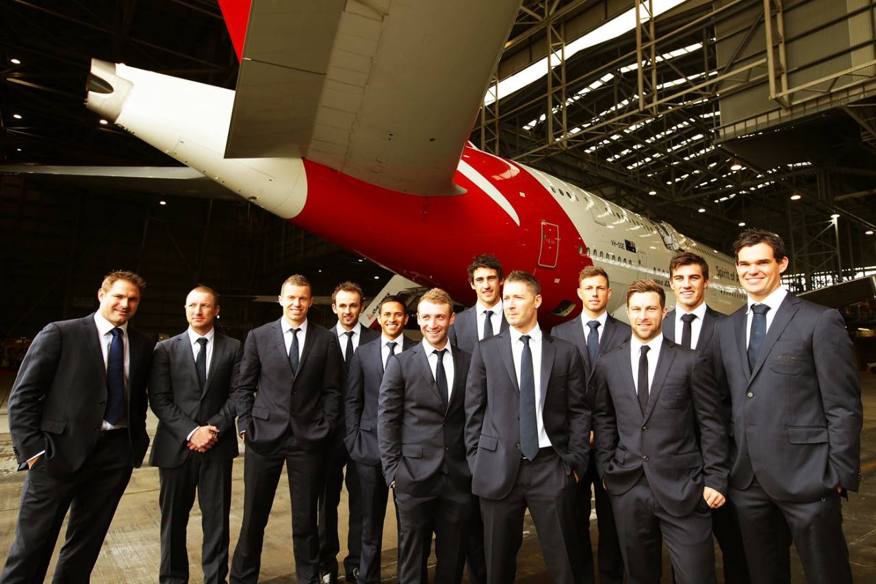 Members of Australia's Ashes and Champions Trophy squads at a farewell event, Sydney, May 22, 2013