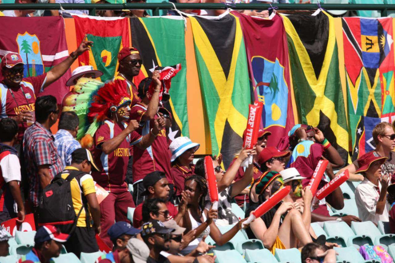 West Indies fans never fail to bring some colour and fervour to the stands, South Africa v West Indies, World Cup 2015, Group B, Sydney, February 27, 2015