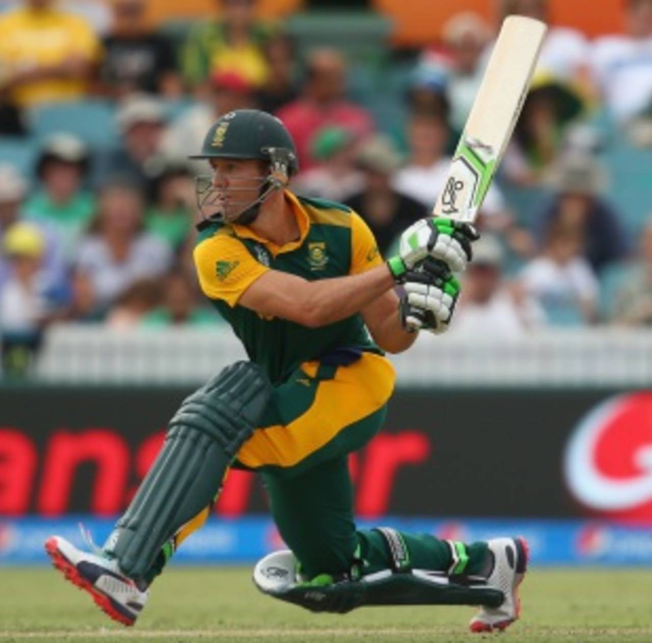 The reverse sweep was on show during AB de Villiers' cameo, Ireland v South Africa, World Cup 2015, Group B, Canberra, March 3, 2015