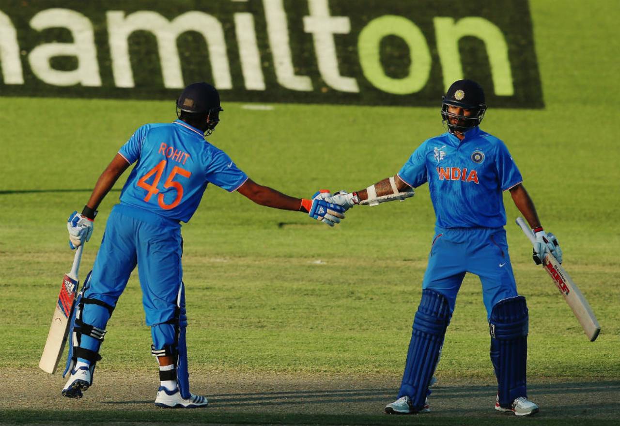 Shikhar Dhawan and Rohit Sharma's 174-run stand is India's best in World Cups, India v Ireland, World Cup 2015, Group B, Hamilton, March 10, 2015 