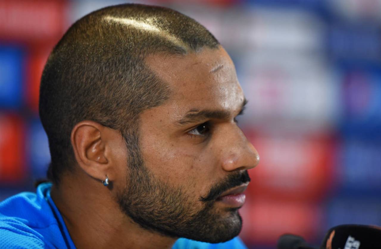 Shikhar Dhawan speaks at the press conference ahead of the clash against UAE, World Cup 2015, Perth, February 27, 2015