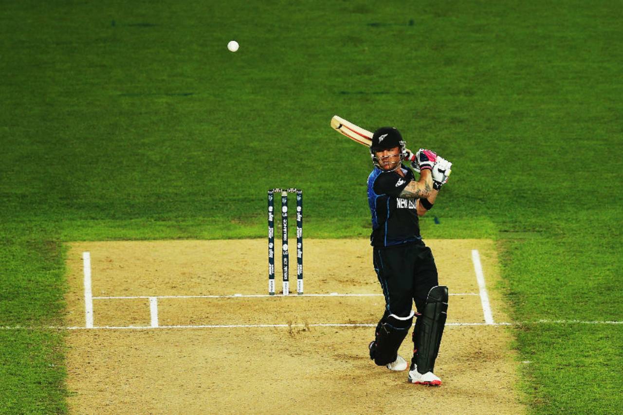 Tried and tested: Brendon McCullum struck 56 of his 59 runs in boundaries, New Zealand v South Africa, World Cup 2015, 1st semi-final, Auckland, March 24, 2015