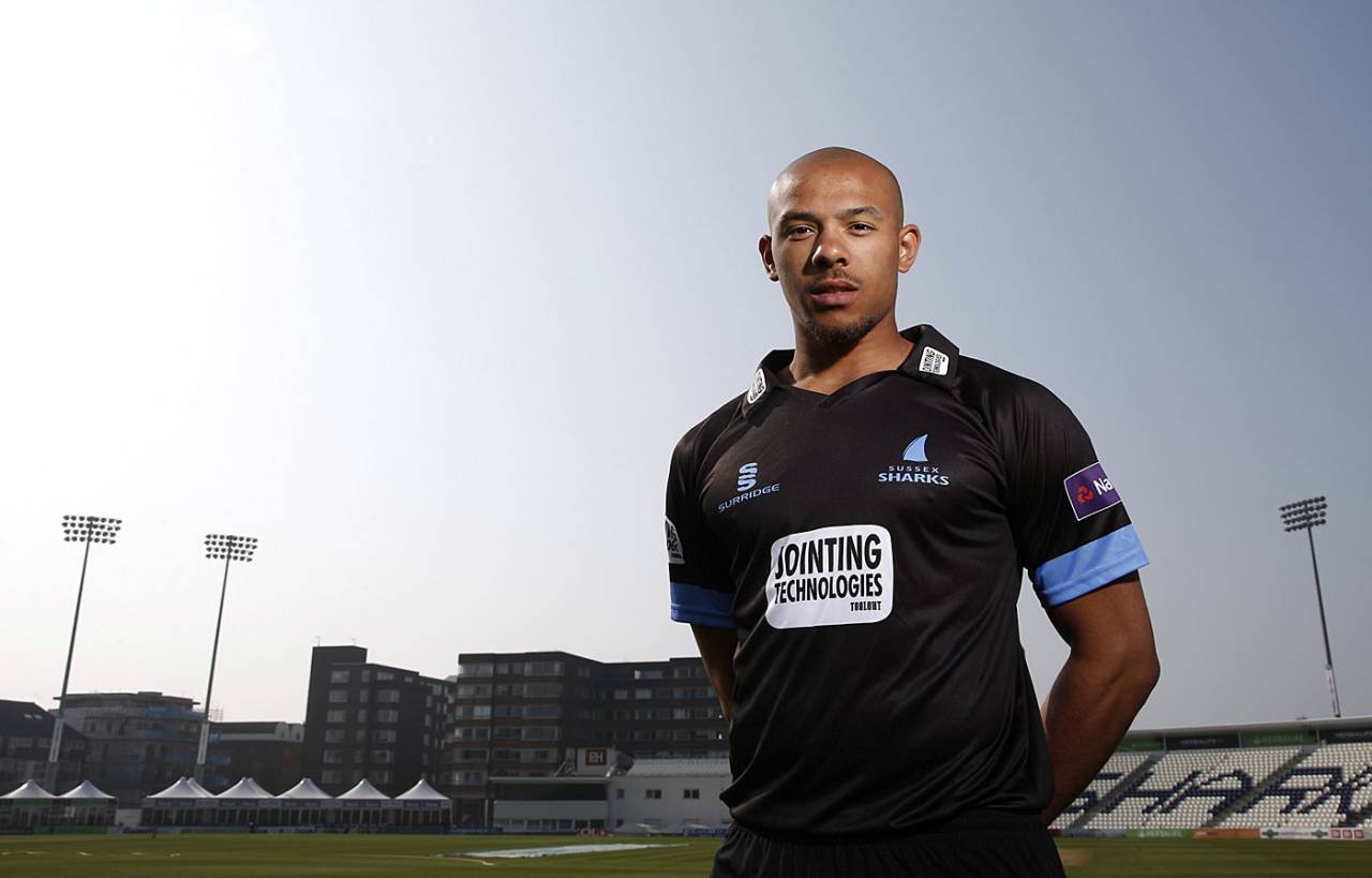 Tymal Mills at a Sussex photocall, Hove, April 9, 2015