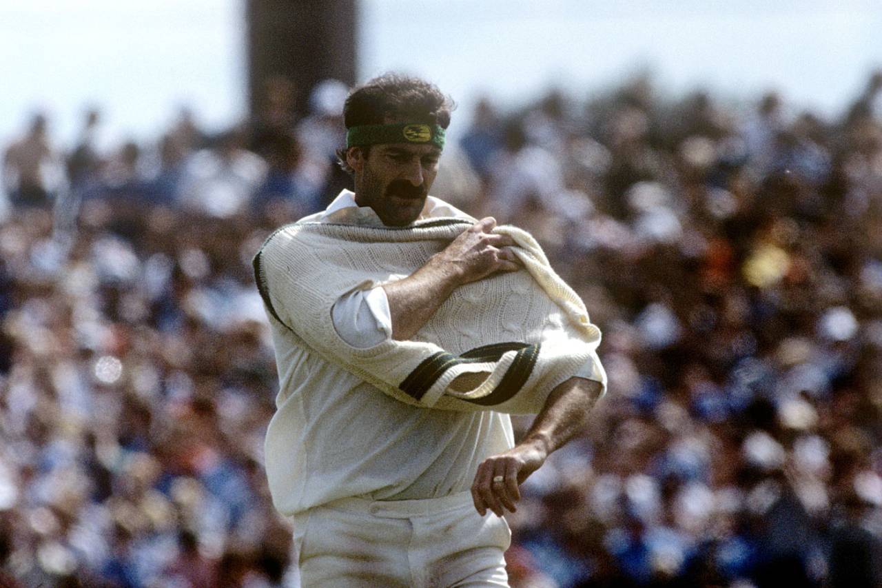Dennis Lillee wears his sweater, England v Australia, 5th Test, Old Trafford, August 13, 1981