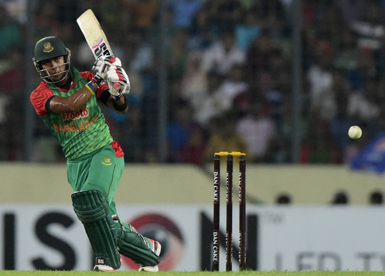Sabbir Rahman hits out, Bangladesh v Pakistan, Only T20I, Dhaka, April 24, 2015 