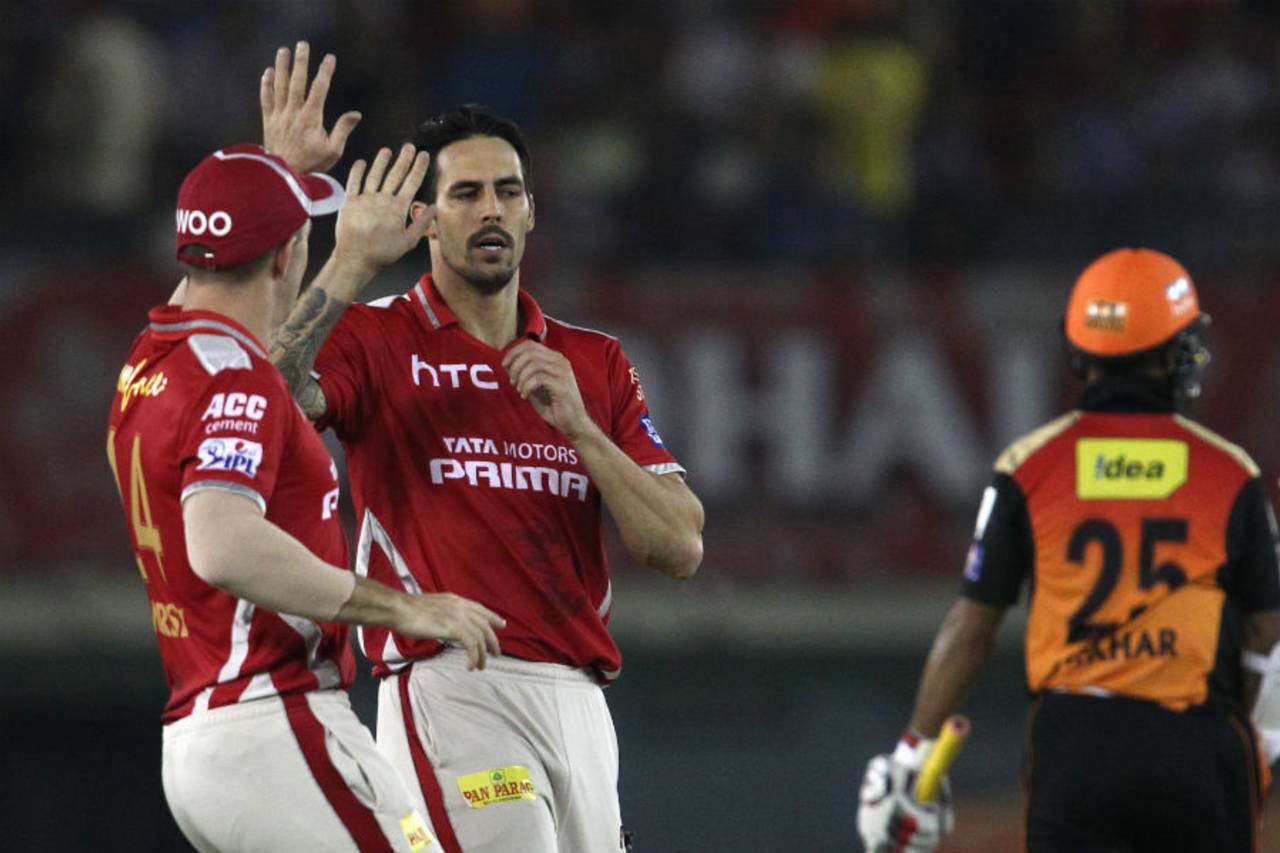 Kings XI Punjab put Sunrisers Hyderabad in on a green top in Mohali, and Mitchell Johnson bounced Shikhar Dhawan out inside two overs&nbsp;&nbsp;&bull;&nbsp;&nbsp;BCCI