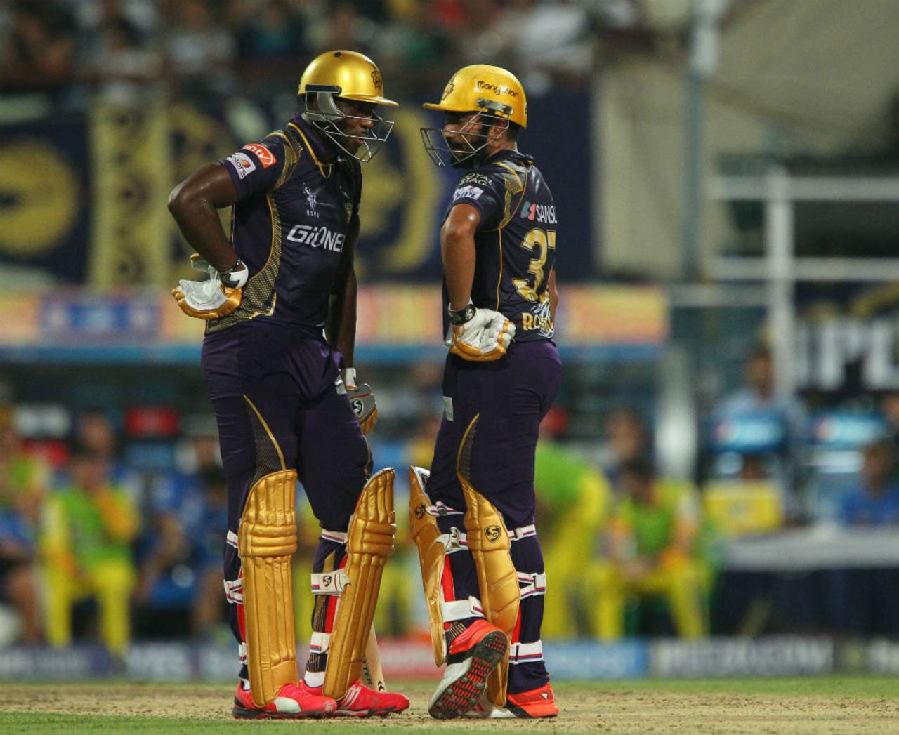 Fire and ice: Andre Russell's explosive hitting and Robin Uthappa's diligent strokeplay complemented each other well during an unbeaten 112-run stand against Super Kings&nbsp;&nbsp;&bull;&nbsp;&nbsp;BCCI