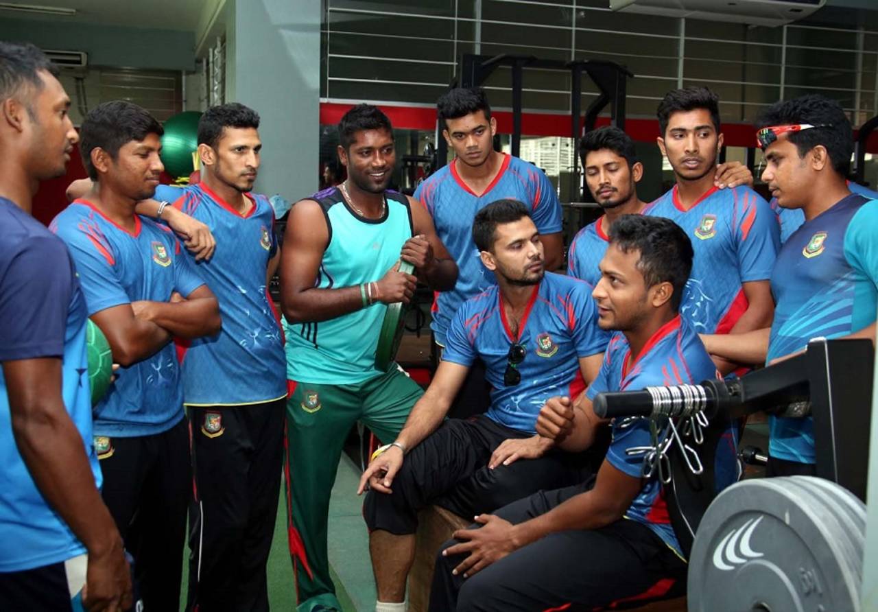 The Bangladesh players bond during training, Dhaka, May 20, 2015