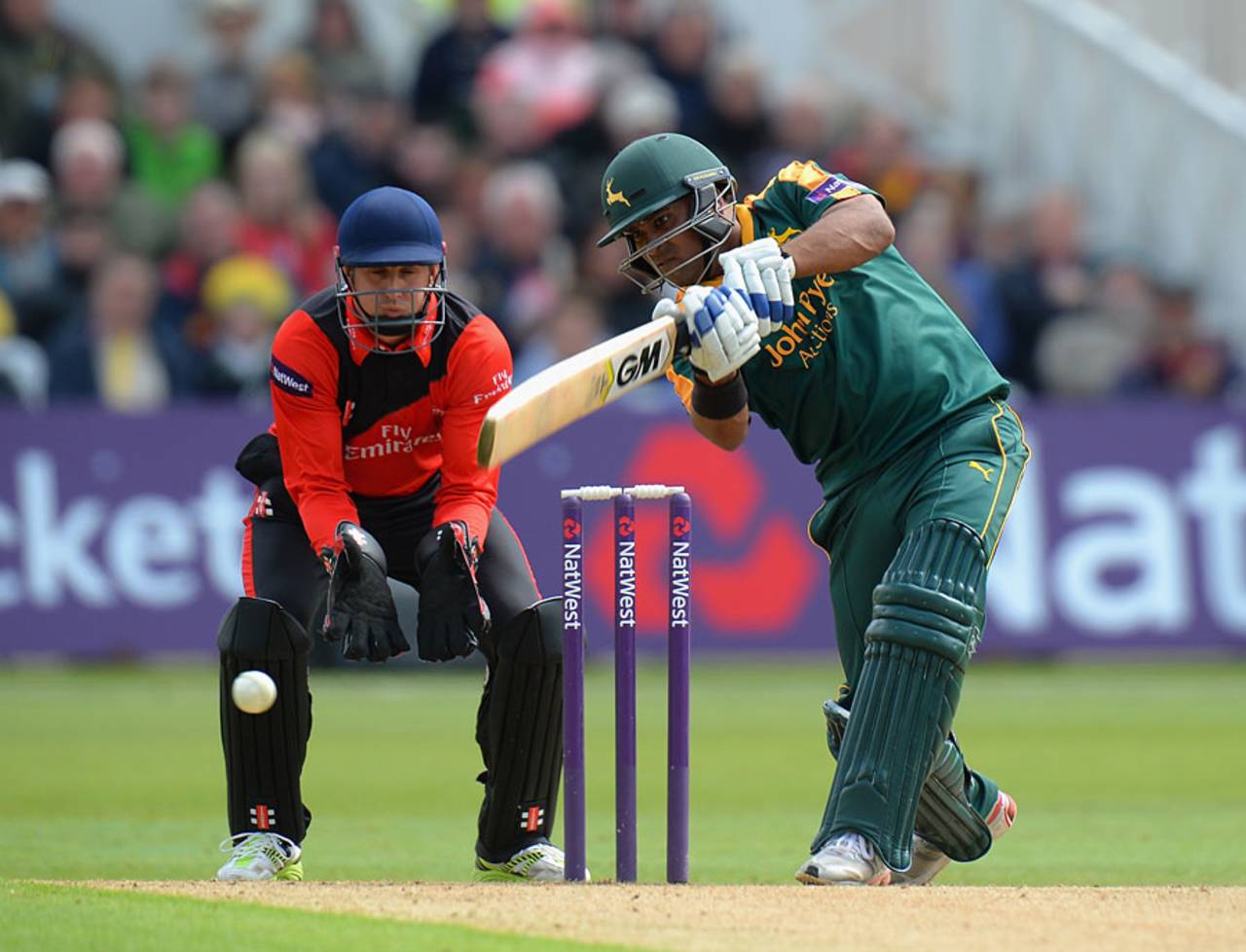 Samit Patel drives, Nottinghamshire v Durham, NatWest T20 Blast, North Group, Trent Bridge, May 31, 2015