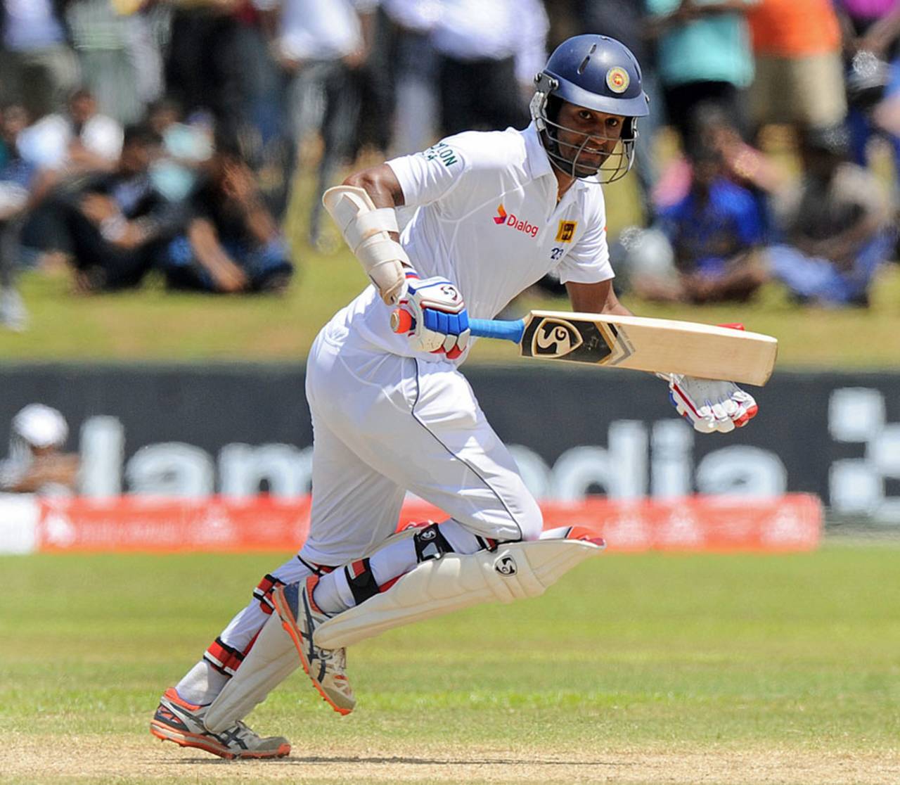 Dimuth Karunaratne takes off for a run, Sri Lanka v Pakistan, 1st Test, Galle, 5th day, June 21, 2015