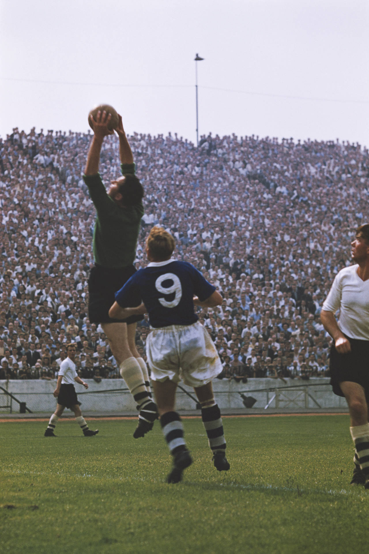 Ken Grieves makes a save, Bolton Wanderers v Chelsea, Stamford Bridge, London, April 10, 1954