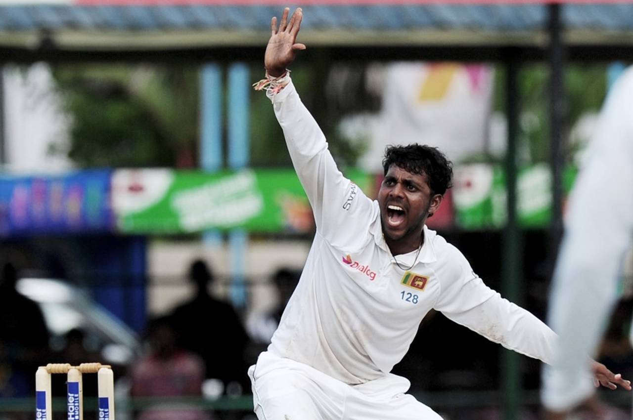 Tharindu Kaushal returned figures of 5 for 42 in the first innings in Colombo&nbsp;&nbsp;&bull;&nbsp;&nbsp;AFP