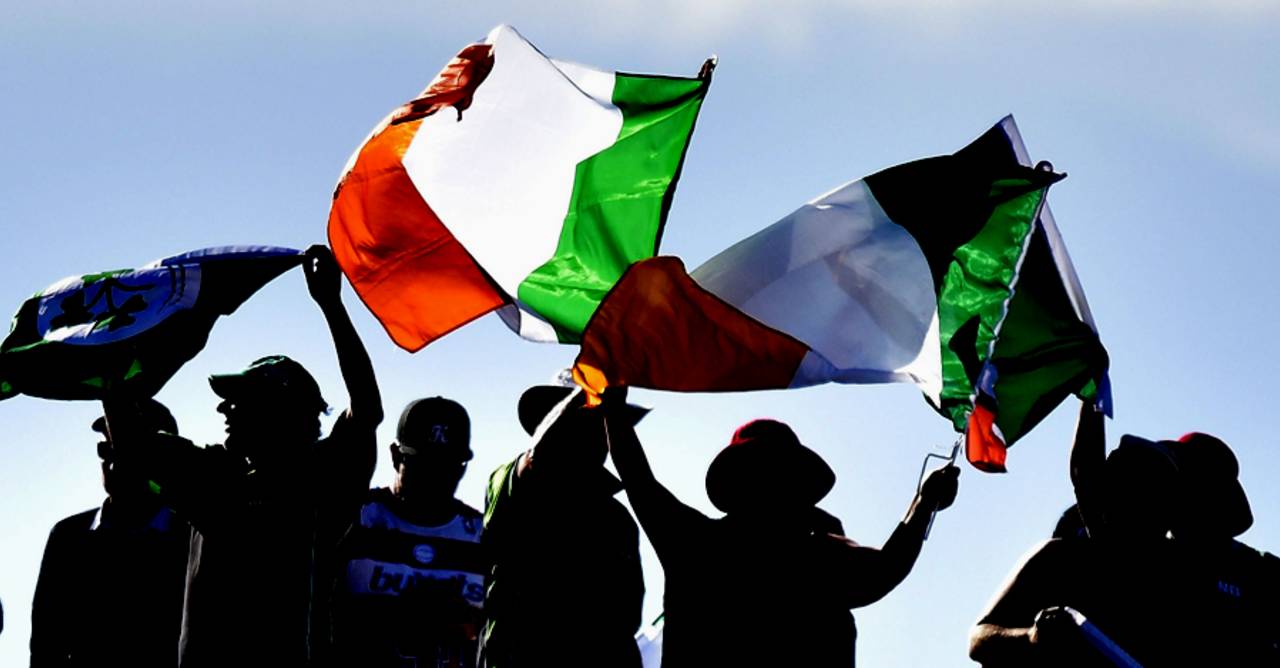 Ireland flags fly high, Ireland v West Indies, World Cup 2015, Group B, Nelson, February 16, 2015