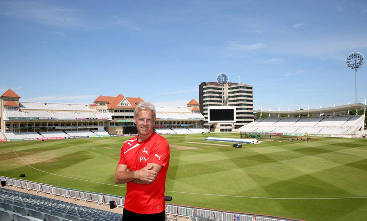 Former England coach Peter Moores poses at Trent Bridge on the first day of his new role as Nottinghamshire's Coaching Consultant, Trent Bridge, Nottingham, July 3, 2015