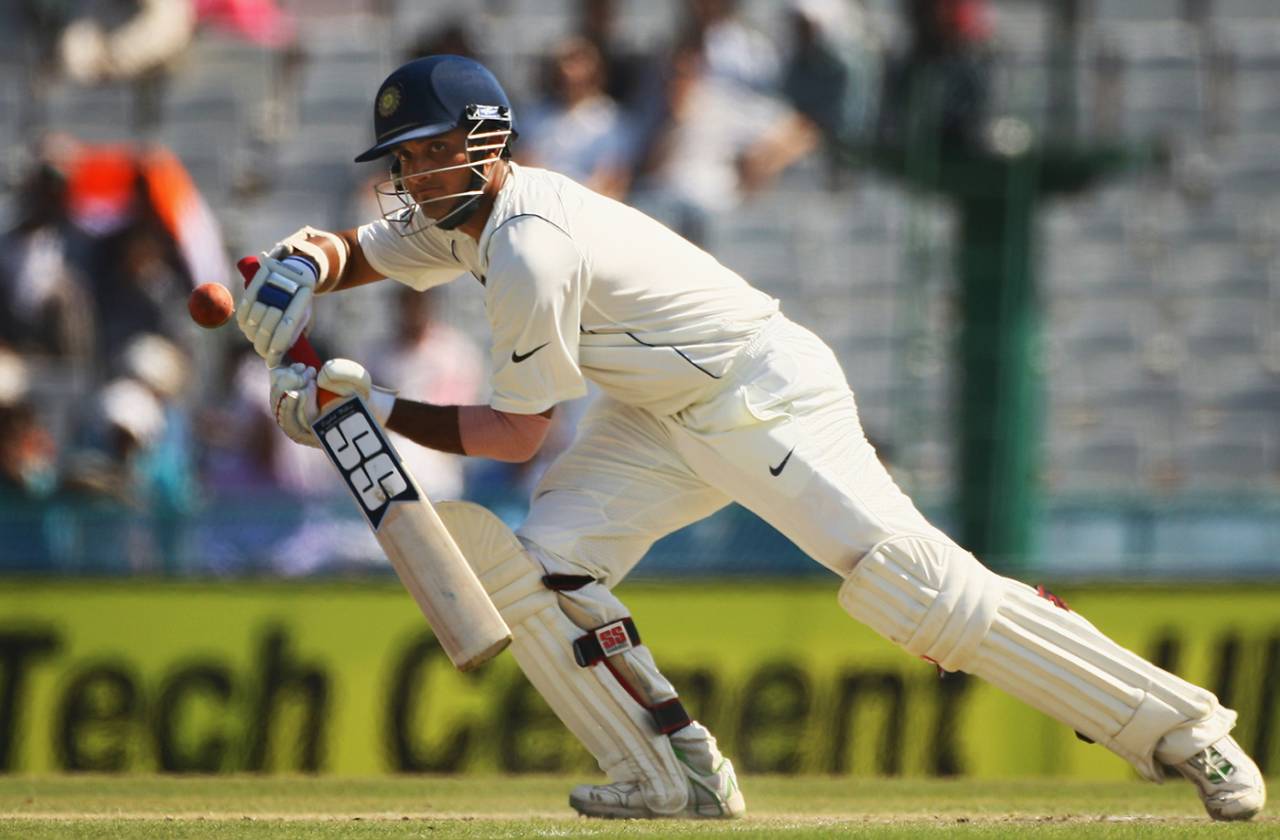 Sourav Ganguly guides a ball into the off side, India v Australia, second Test, Mohali, second day, October 18, 2008