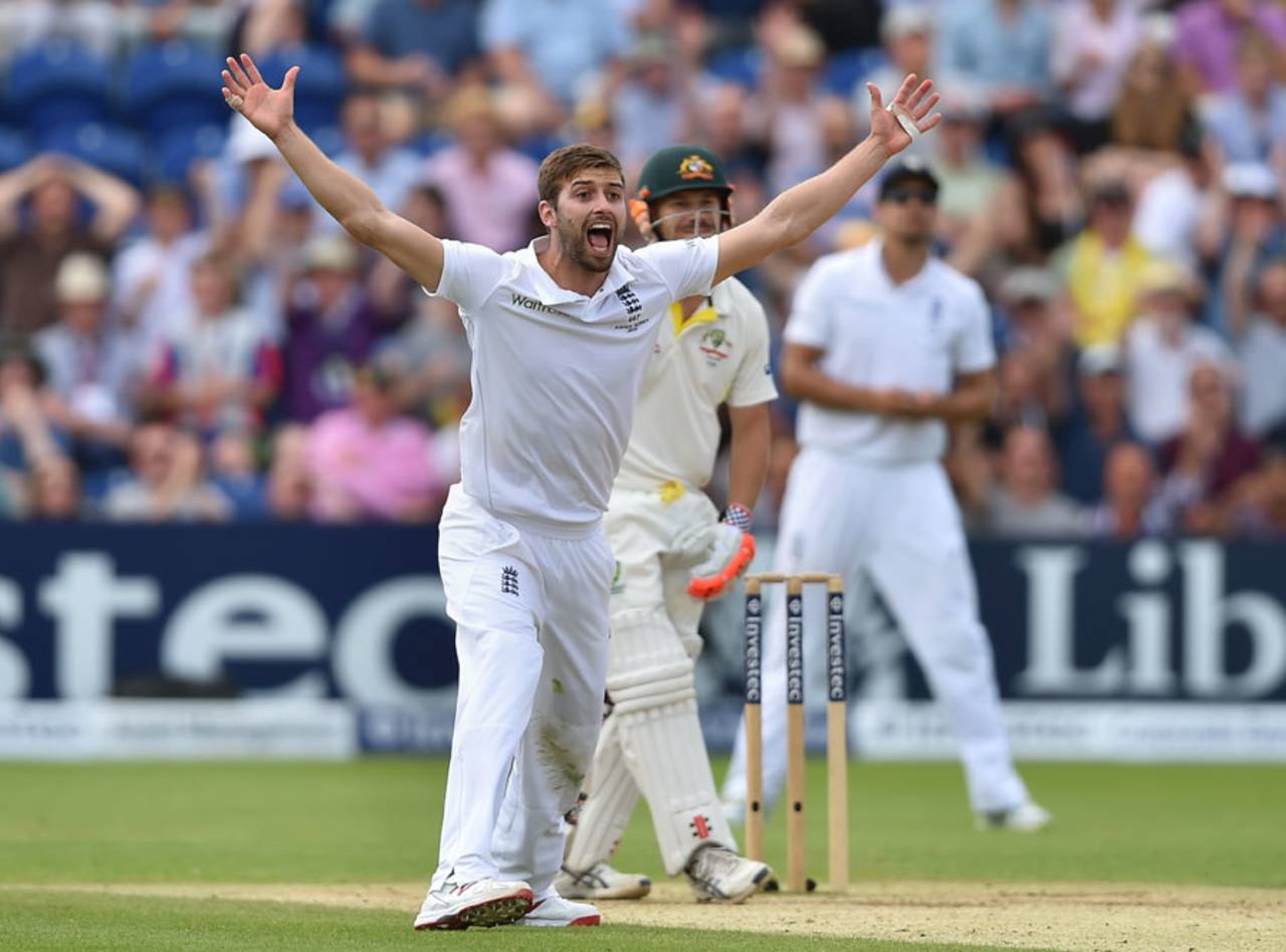 Mark Wood appeals unsuccessfully, England v Australia, 1st Investec Ashes Test, Cardiff, 4th day, July 11, 2015