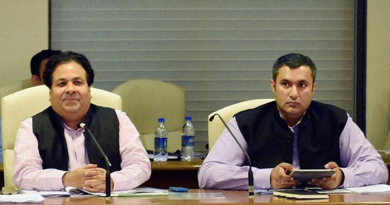 BCCI treasurer Anirudh Chaudhry's (right) home association, Haryana Cricket Association, is one of four associations that have not yet signed the BCCI's conflict-of-interest declaration&nbsp;&nbsp;&bull;&nbsp;&nbsp;PTI 