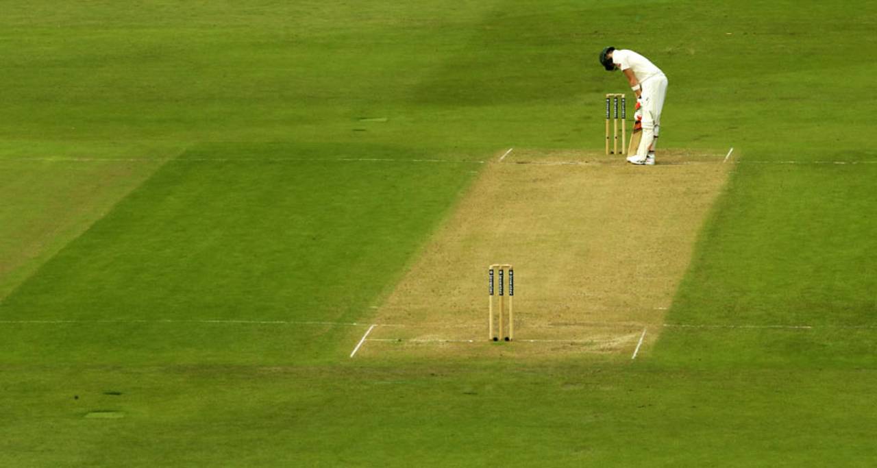 Steven Smith is alone with his thoughts after holing out to point, England v Australia, 4th Investec Test, Trent Bridge, 2nd day, August 7, 2015