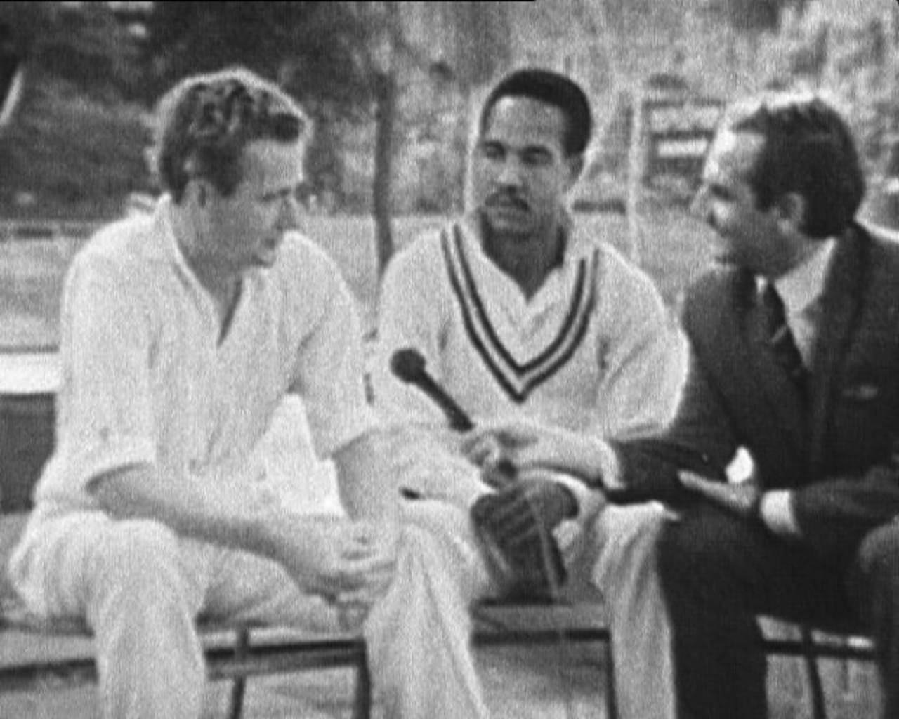 Malcolm Nash and Garry Sobers interviewed after the latter's six sixes record, Glamorgan v Nottinghamshire, County Championship, Swansea, August 31, 1968