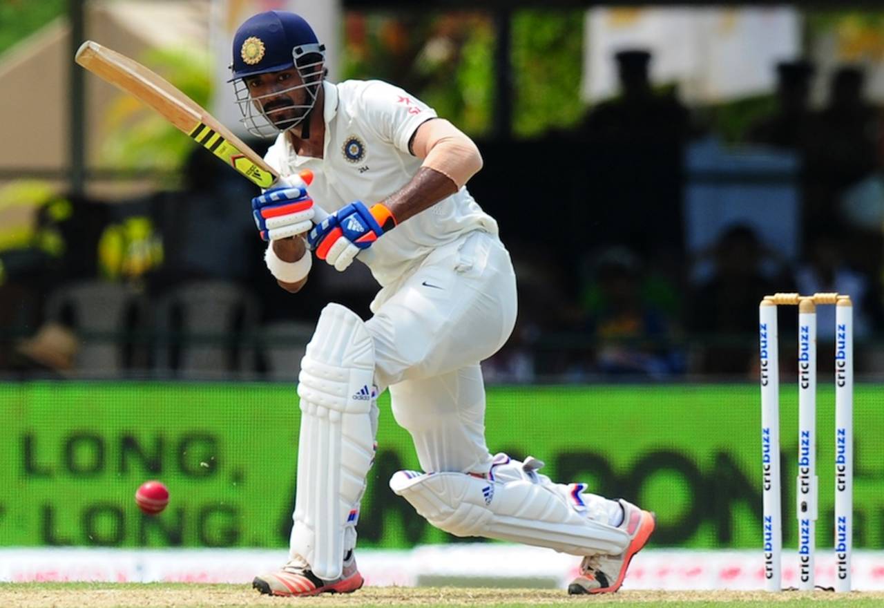 KL Rahul plays on the leg side, Sri Lanka v India, 2nd Test, P Sara Oval, Colombo, 1st day, August 20, 2015