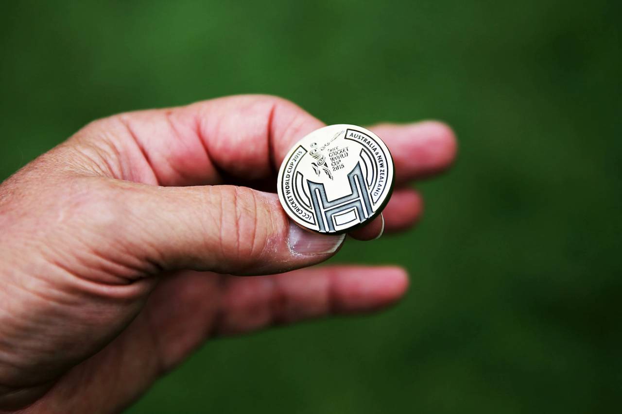 The coin used for the toss, Pakistan v South Africa, World Cup 2015, Group B, Auckland, March 7, 2015