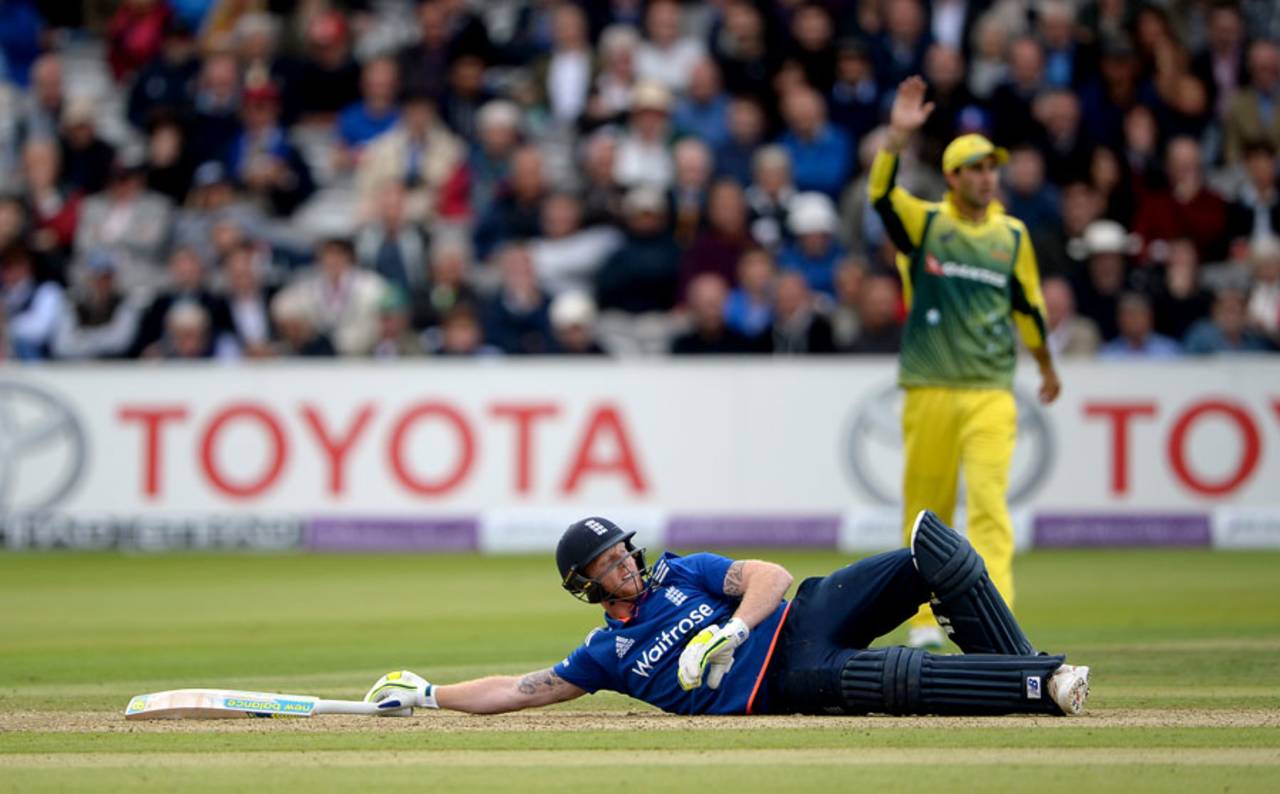 Obstructing the field or not, Ben Stokes had to pick himself up and walk off in dramatic scenes at Lord's&nbsp;&nbsp;&bull;&nbsp;&nbsp;Getty Images