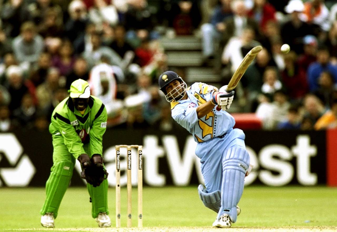Sachin Tendulkar slogs, 15th match: India v Kenya, Bristol, May 23, 1999