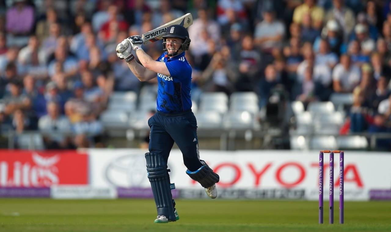 Eoin Morgan took his run aggregate in the series to 277 with 92 at Headingley&nbsp;&nbsp;&bull;&nbsp;&nbsp;Getty Images