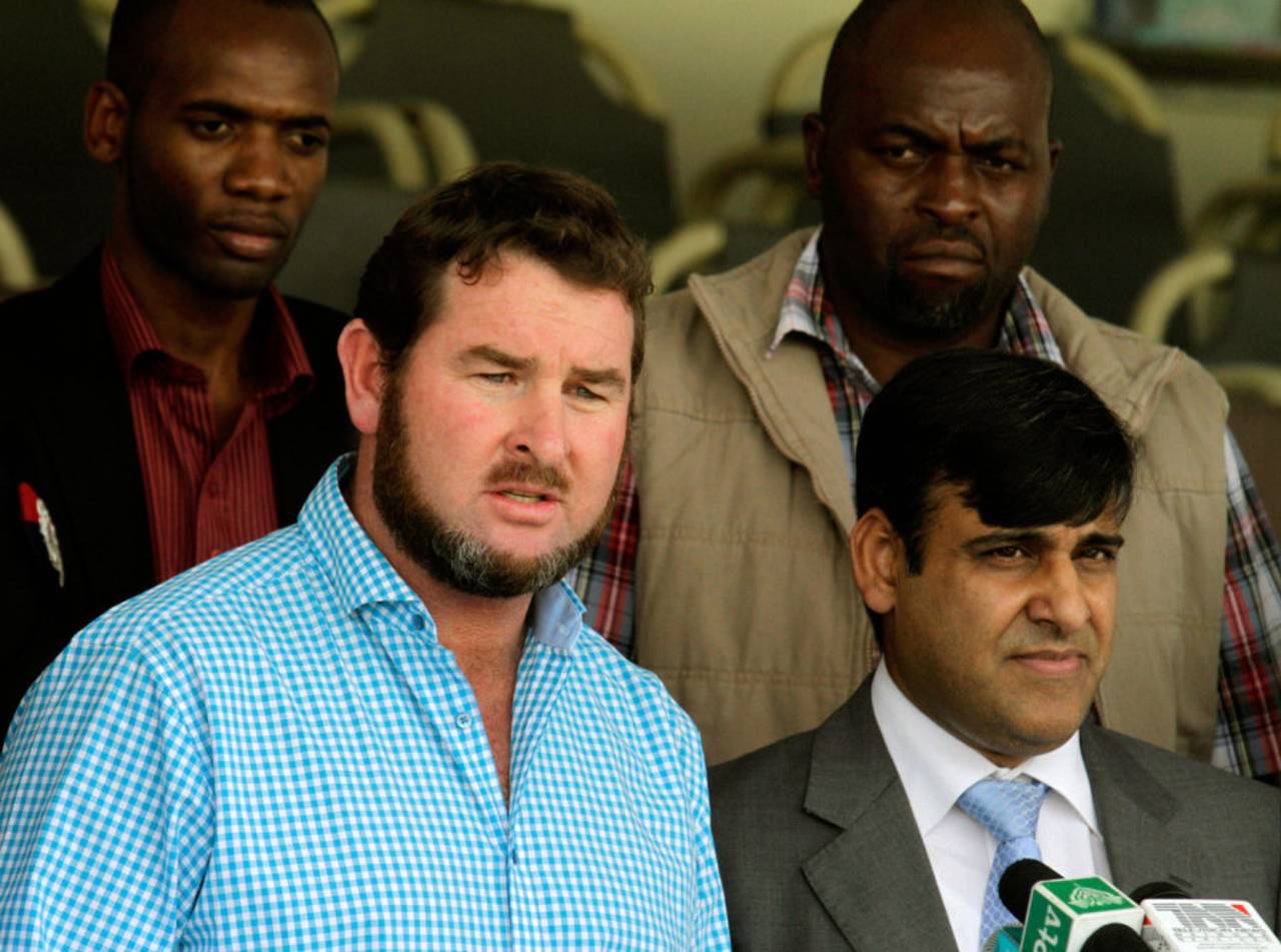 Alistair Campbell (left) has stepped down as director of international cricket and commercial affairs&nbsp;&nbsp;&bull;&nbsp;&nbsp;Associated Press