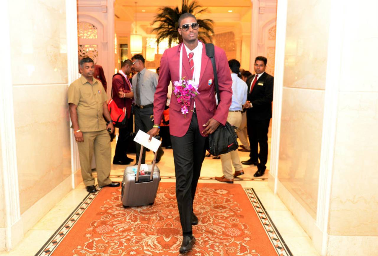 West Indies Test and ODI captain Jason Holder arrives in Colombo ahead of their tour of Sri Lanka, Colombo, October 1, 2015