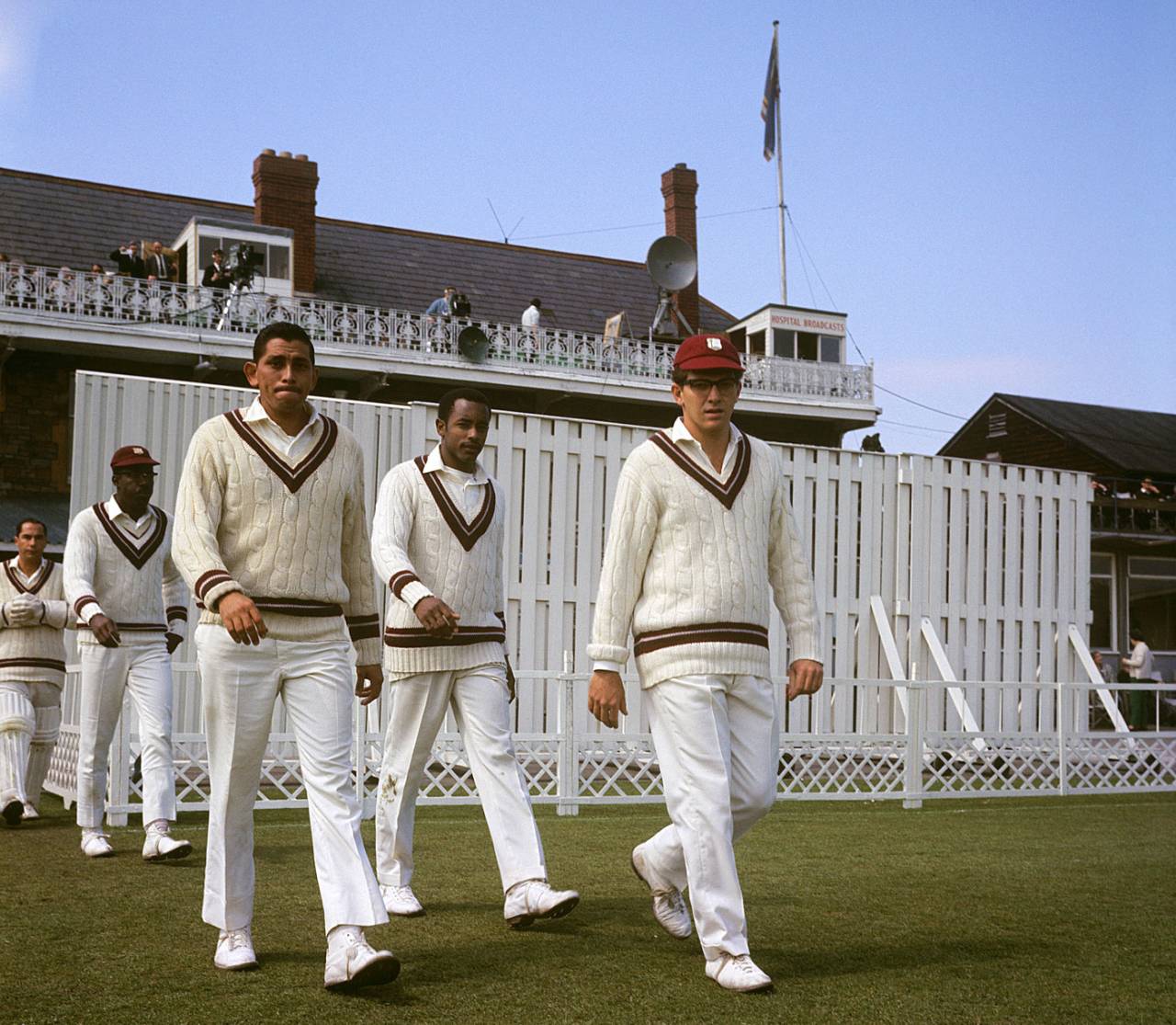 Steve Camacho takes the field with his team-mates, England, May, 1969